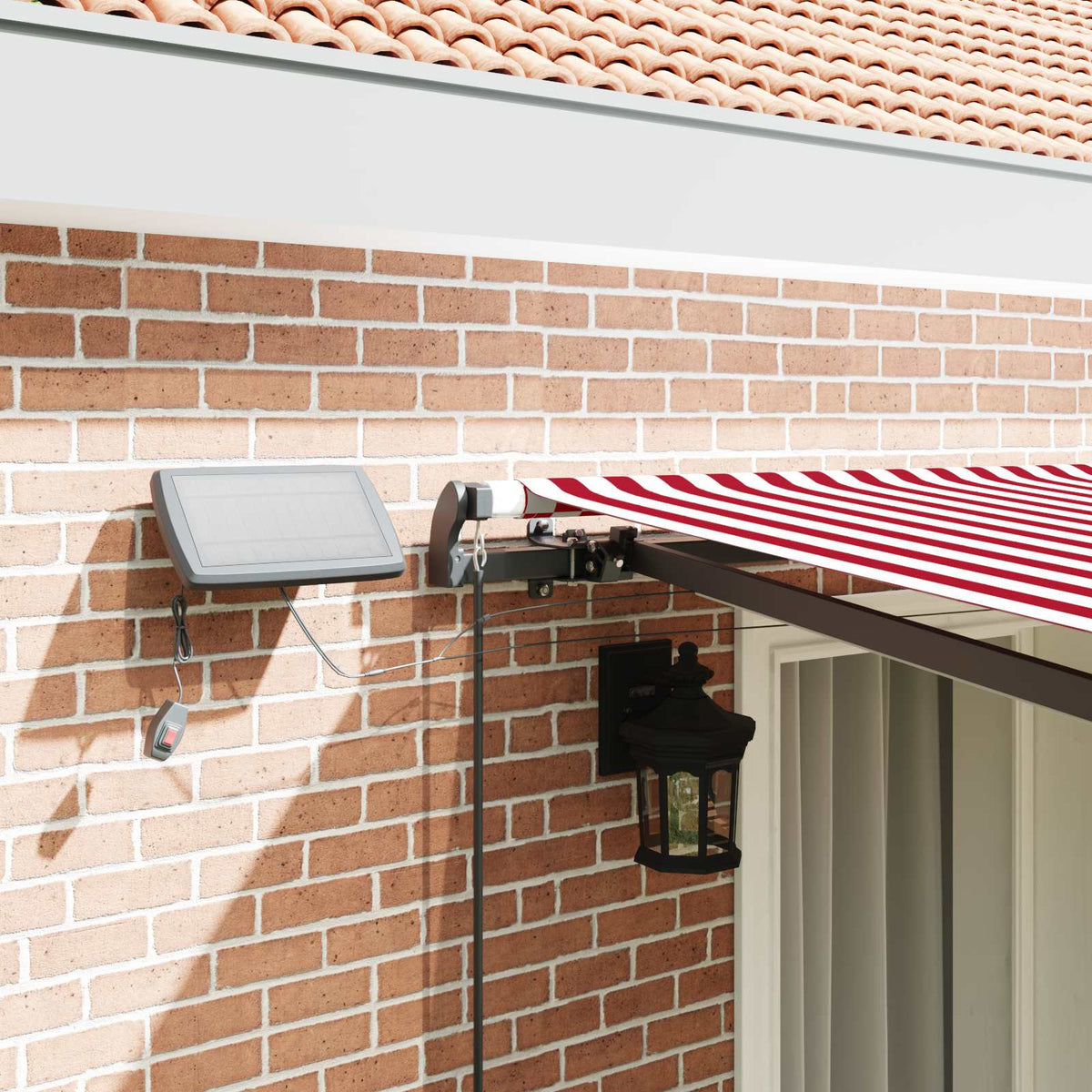Käsikäyttöinen markiisi aurinkokenno-LED-valolla 4 x 3 m