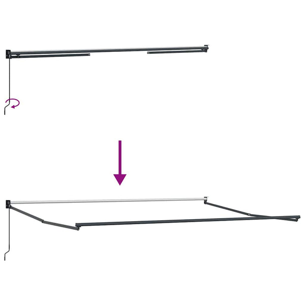Vedettävä markiisi Musta 400 × 300 cm