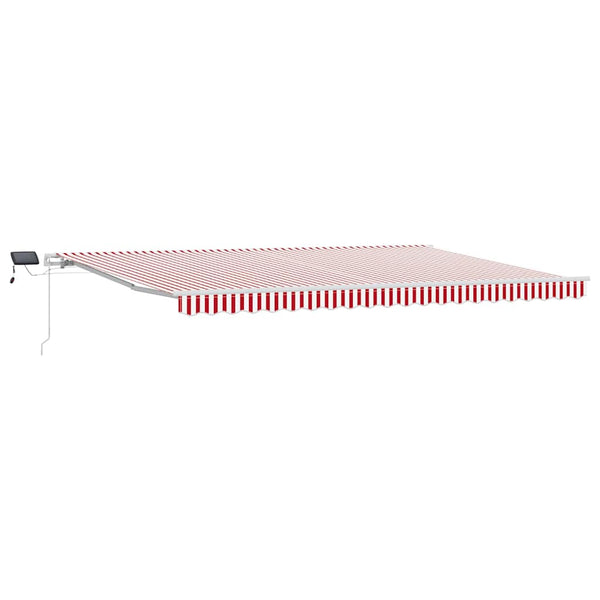 Vedettävä markiisi Punainen ja valkoinen 500 × 300 cm