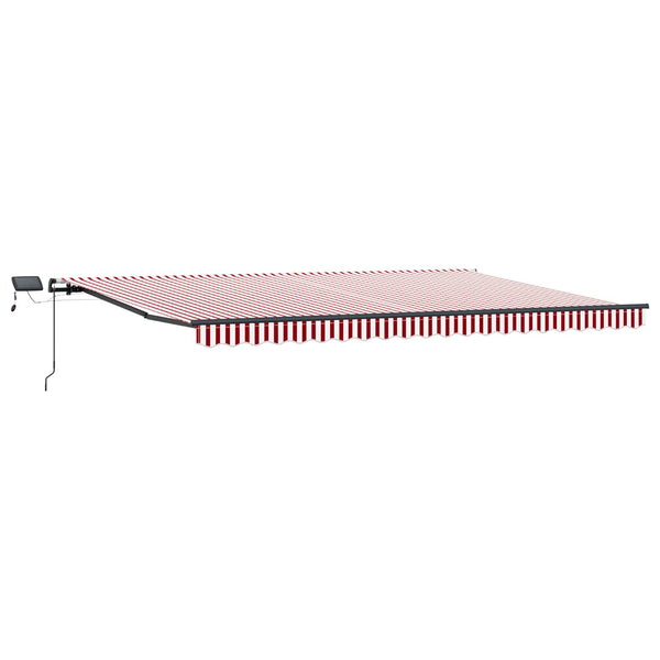 Vedettävä markiisi Punainen ja valkoinen 500 × 300 cm