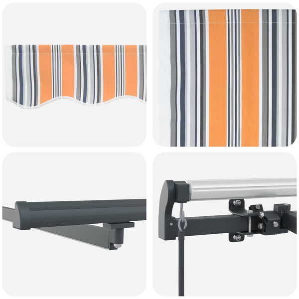 Vedettävä markiisi Monivärinen 600 × 350 cm Kangas ja alumiini