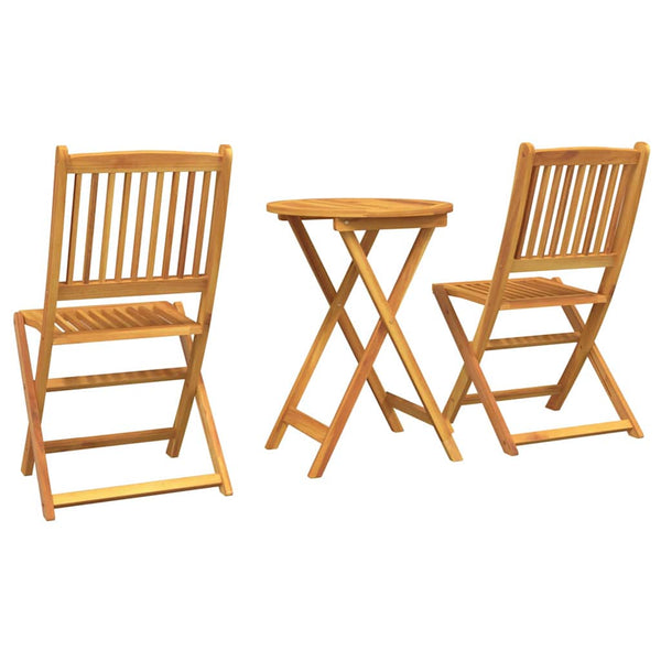 Puutarhan 3 osan Ruskea Bistro Set Tiheä akasiapuu