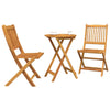 Puutarhan 3 osan Ruskea Bistro Set Tiheä akasiapuu