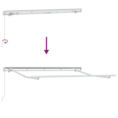 Aurinkovarjon runko Valkoinen 3 x 2 m Metalli
