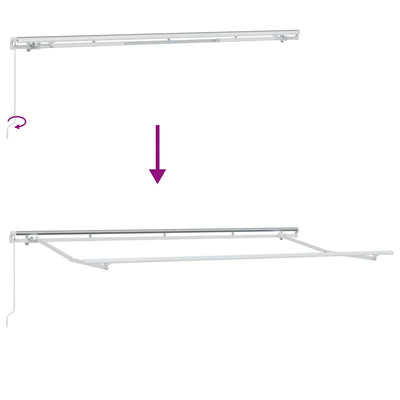 Aurinkovarjon runko Valkoinen 4 x 2 m Metalli