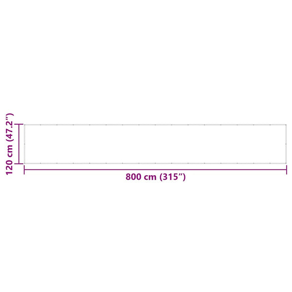 Parvekkeen sermi punainen 120x800 cm 100% polyesteri Oxford