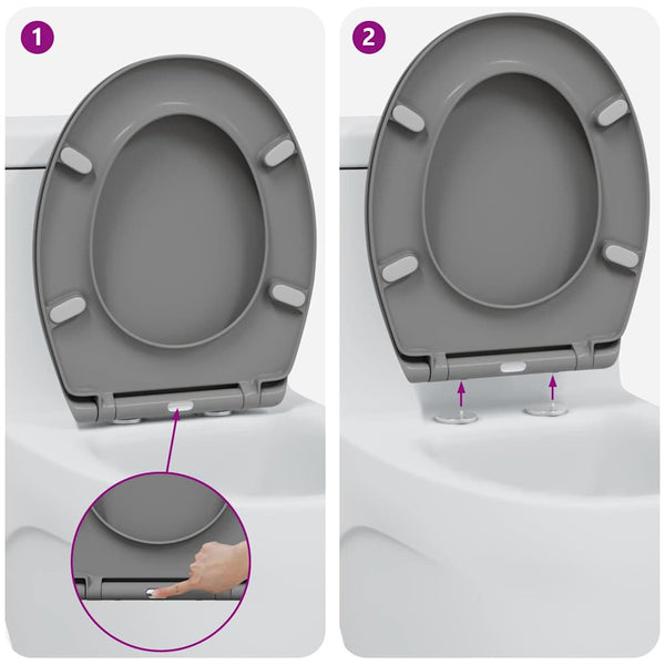 WC-istuin Harmaa 47 x 37 x 4 cm Duroplast