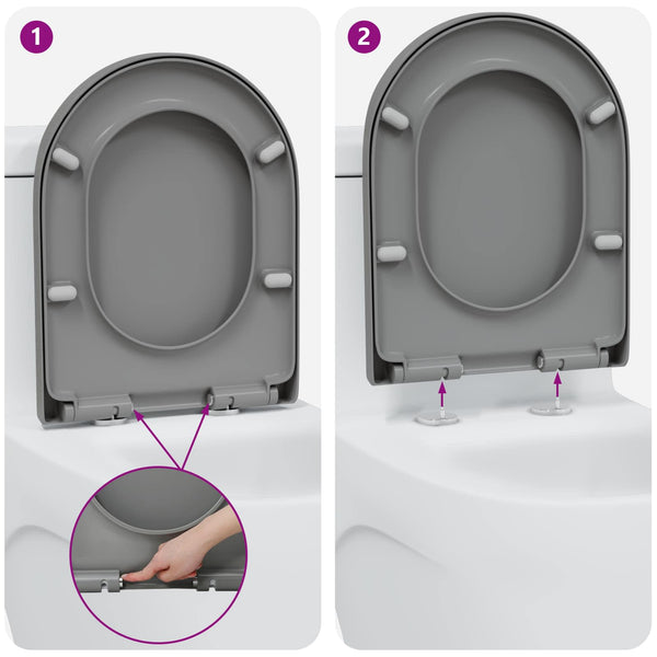 WC-istuin Harmaa 49 x 36 x 4 cm Duroplast