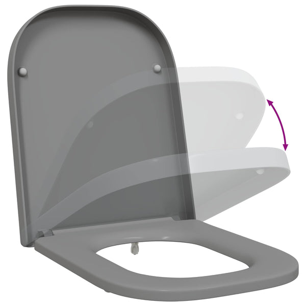 WC-istuin Harmaa 47,5 x 35 x 3,6 cm Duroplast
