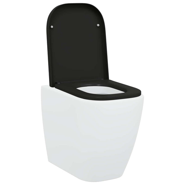 WC-istuin Musta 47,5 x 35 x 3,6 cm Duroplast