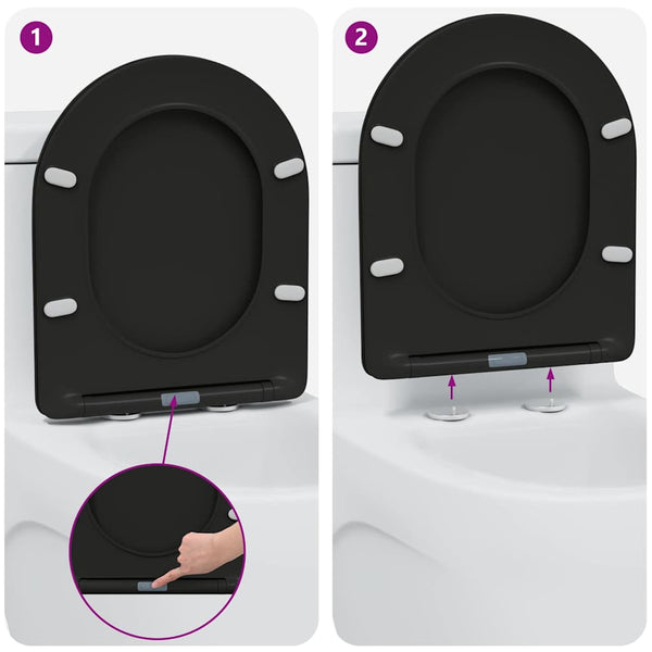 WC-istuin Musta 47 x 36 x 3,4 cm Duroplast