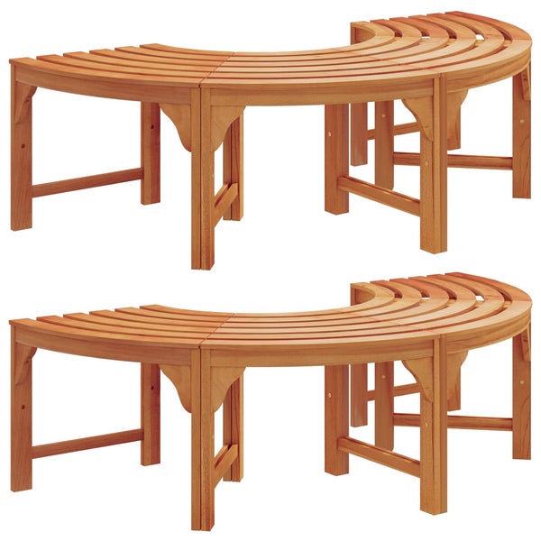 Puun penkki 8 -Seater 2 kpl 160 x 80 x 45cm Tiheä Eukalyptuspuu