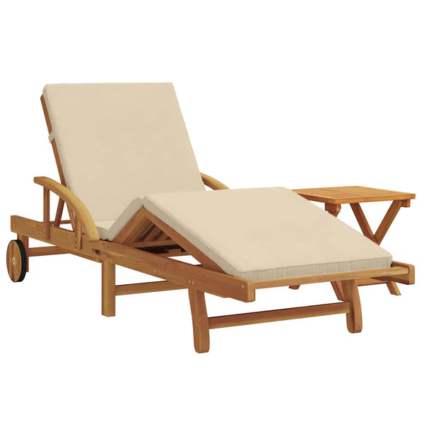 Aurinkotuoli 2 kpl Tiheä akasiapuu Beige