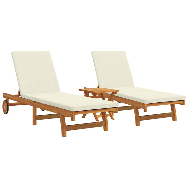 Aurinkotuoli 3 kpl Tiheä akasiapuu Ruskea