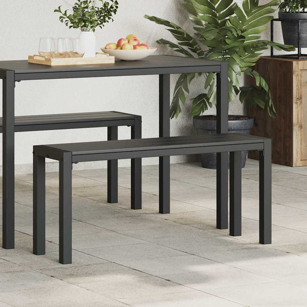 Puutarhapenkki Musta 100 x 28 x 45 cm Teräs