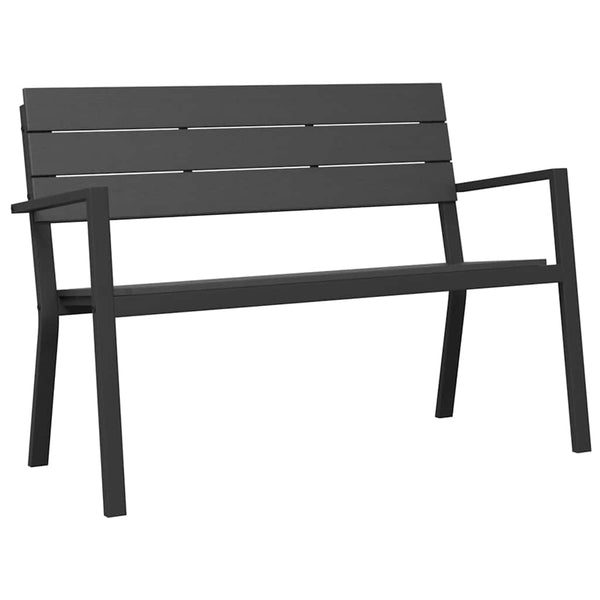 Puutarhapenkki Musta 118 x 54 x 77cm Teräs