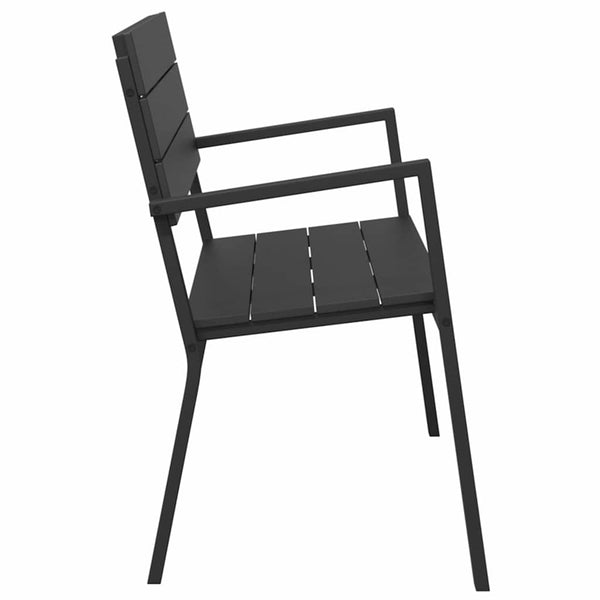 Puutarhapenkki Musta 118 x 54 x 77cm Teräs