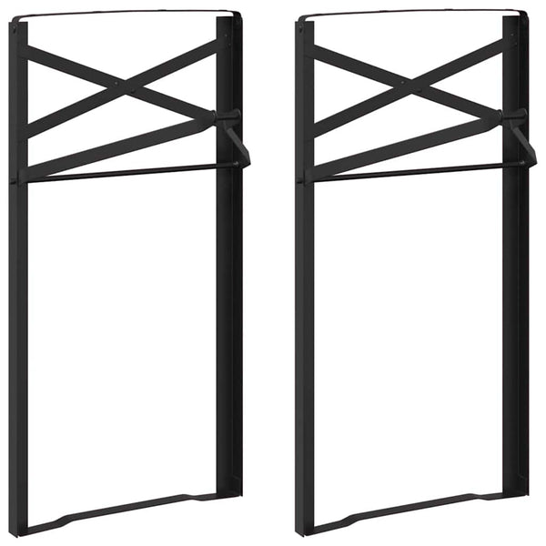 Olutpöydän jalka 2 kpl Musta 39 x 3 x 75 cm Jauhemaalattu Teräs