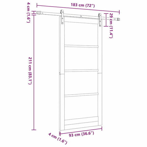 Liukuovi ORKDAL Valkoinen ja musta 93 x 211 cm