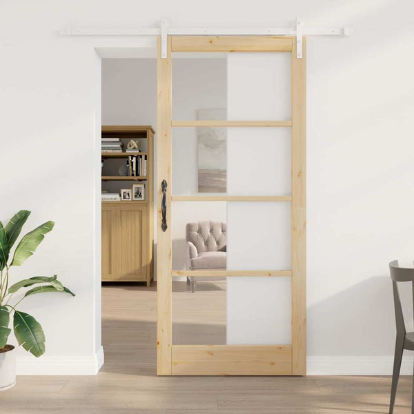 Liukuovi ORKDAL Luonnollinen 93 x 211 cm Täysi mänty ja lasi