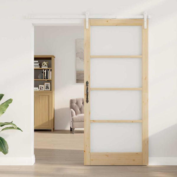 Liukuovi ORKDAL Luonnollinen 93 x 211 cm Täysi mänty ja lasi