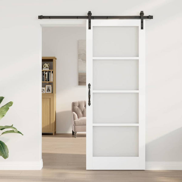 Liukuovi ORKDAL Valkoinen 83 x 211 cm Täysi mänty ja lasi
