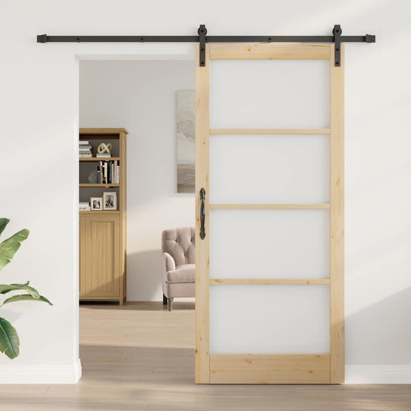 Liukuovi ORKDAL Luonnollinen 93 x 211 cm Täysi mänty ja lasi