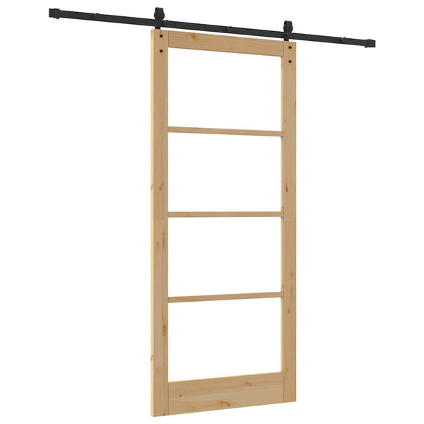 Liukuovi ORKDAL Luonnollinen 93 x 211 cm Täysi mänty ja lasi