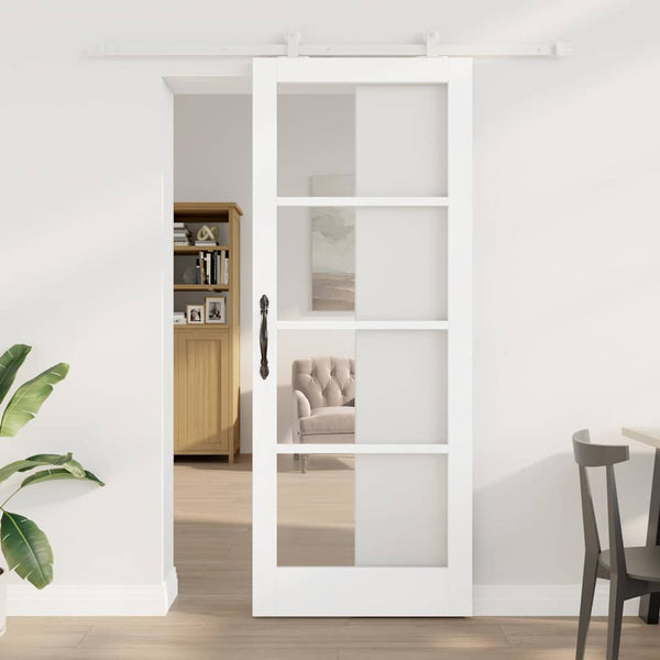 Liukuovi ORKDAL 83 x 211 cm Täysi mänty ja lasi valkoinen