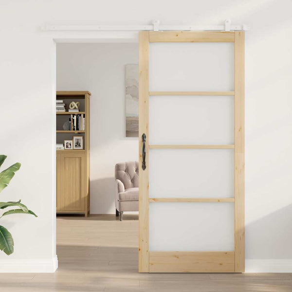 Liukuovi ORKDAL 93 x 211 cm Täysi mänty ja lasi Luonnollinen