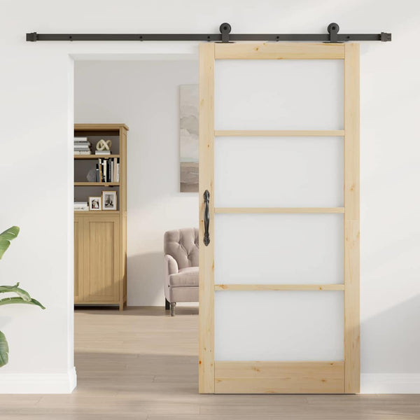 Liukuovi ORKDAL Luonnollinen 93 x 202 cm Täysi mänty ja lasi