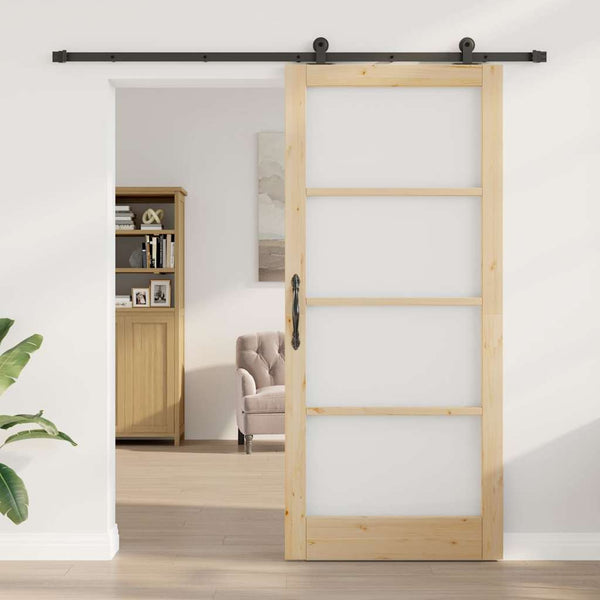 Liukuovi ORKDAL Luonnollinen 93 x 211 cm Täysi mänty ja lasi