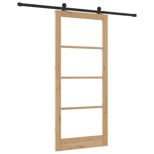 Liukuovi ORKDAL Luonnollinen 93 x 211 cm Täysi mänty ja lasi