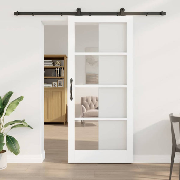 Liukuovi ORKDAL Valkoinen 93 x 211 cm Täysi mänty ja lasi