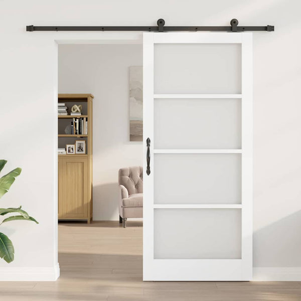 Liukuovi ORKDAL Valkoinen 93 x 211 cm Täysi mänty ja lasi