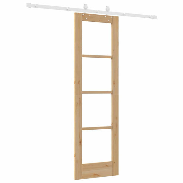 Liukuovi 61 x 198,5 cm Täysi mänty ja lasi Luonnollinen