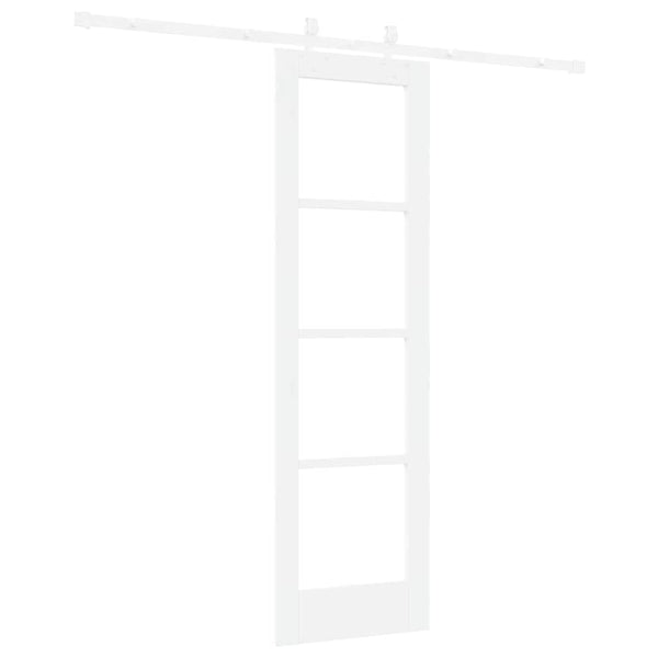 Liukuovi 61 x 198,5 cm Täysi mänty ja lasi valkoinen