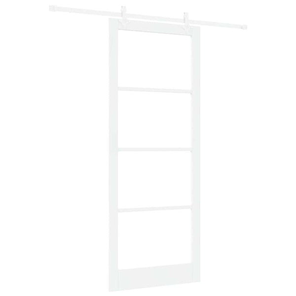 Liukuovi 93 x 232 cm Täysi mänty ja lasi valkoinen