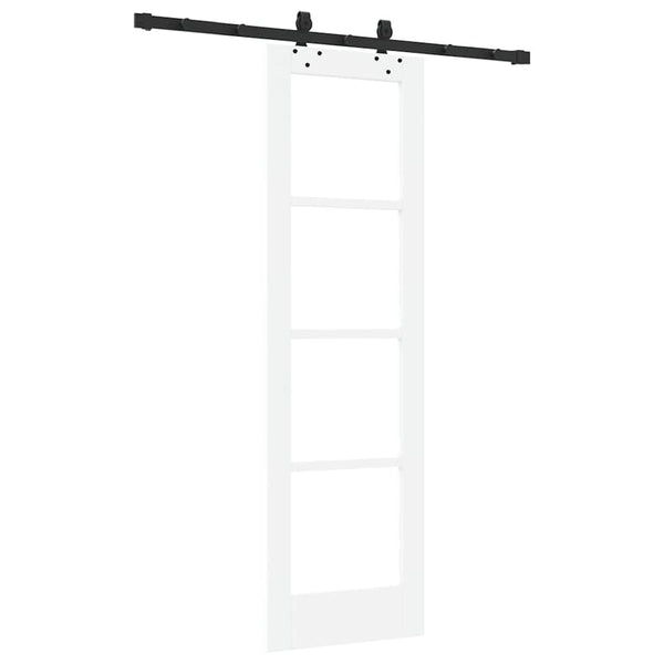Liukuovi Valkoinen 61 x 198,5 cm Täysi mänty ja lasi