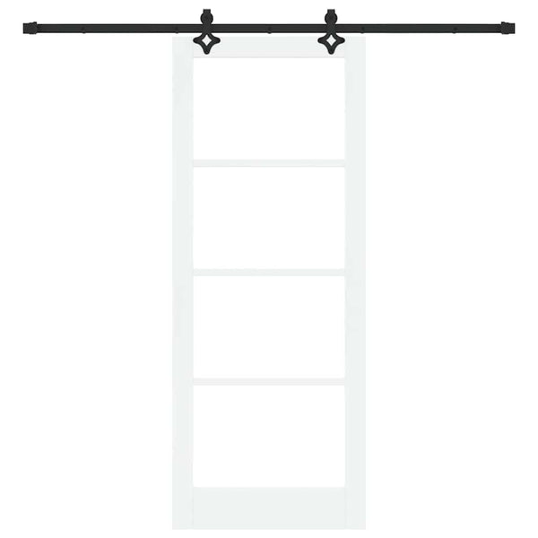 Liukuovi Valkoinen 83 x 211 cm Täysi mänty ja lasi