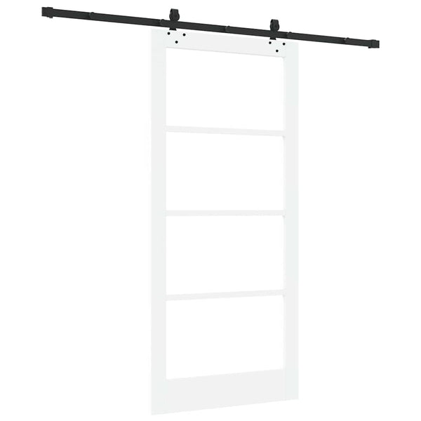 Liukuovi Valkoinen 93 x 202 cm Täysi mänty ja lasi