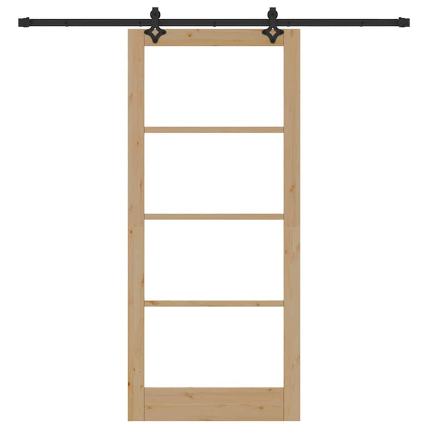 Liukuovi Luonnollinen 93 x 211 cm Täysi mänty ja lasi