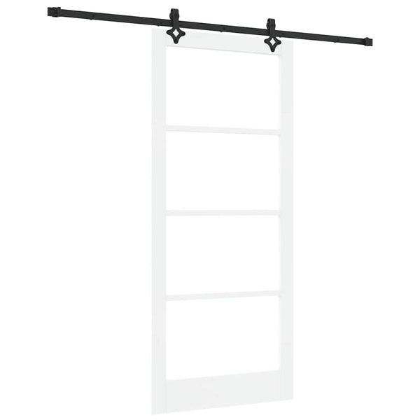 Liukuovi Valkoinen 93 x 211 cm Täysi mänty ja lasi