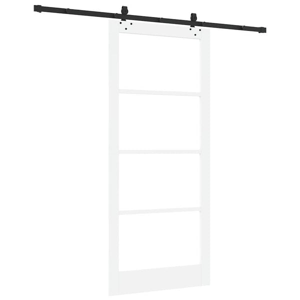 Liukuovi Valkoinen 93 x 211 cm Täysi mänty ja lasi