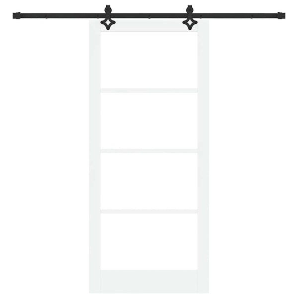 Liukuovi Valkoinen 93 x 211 cm Täysi mänty ja lasi