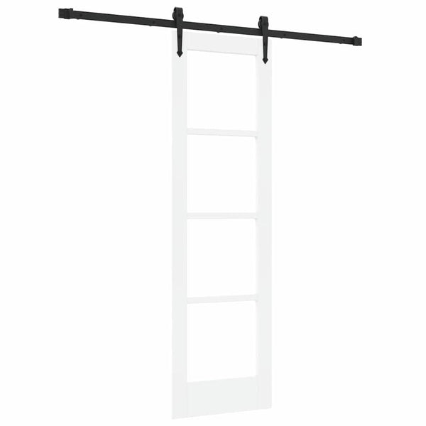 Liukuovi 61 x 198,5 cm Täysi mänty ja lasi Valkoinen