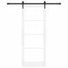 Liukuovi 83 x 211 cm Täysi mänty ja lasi Valkoinen