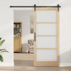 Liukuovi 93 x 211 cm Täysi mänty ja lasi Luonnollinen