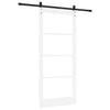 Liukuovi 93 x 211 cm Täysi mänty ja lasi Valkoinen