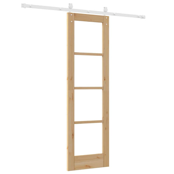 Liukuovi 61 x 198,5 cm Täysi mänty ja lasi Luonnollinen